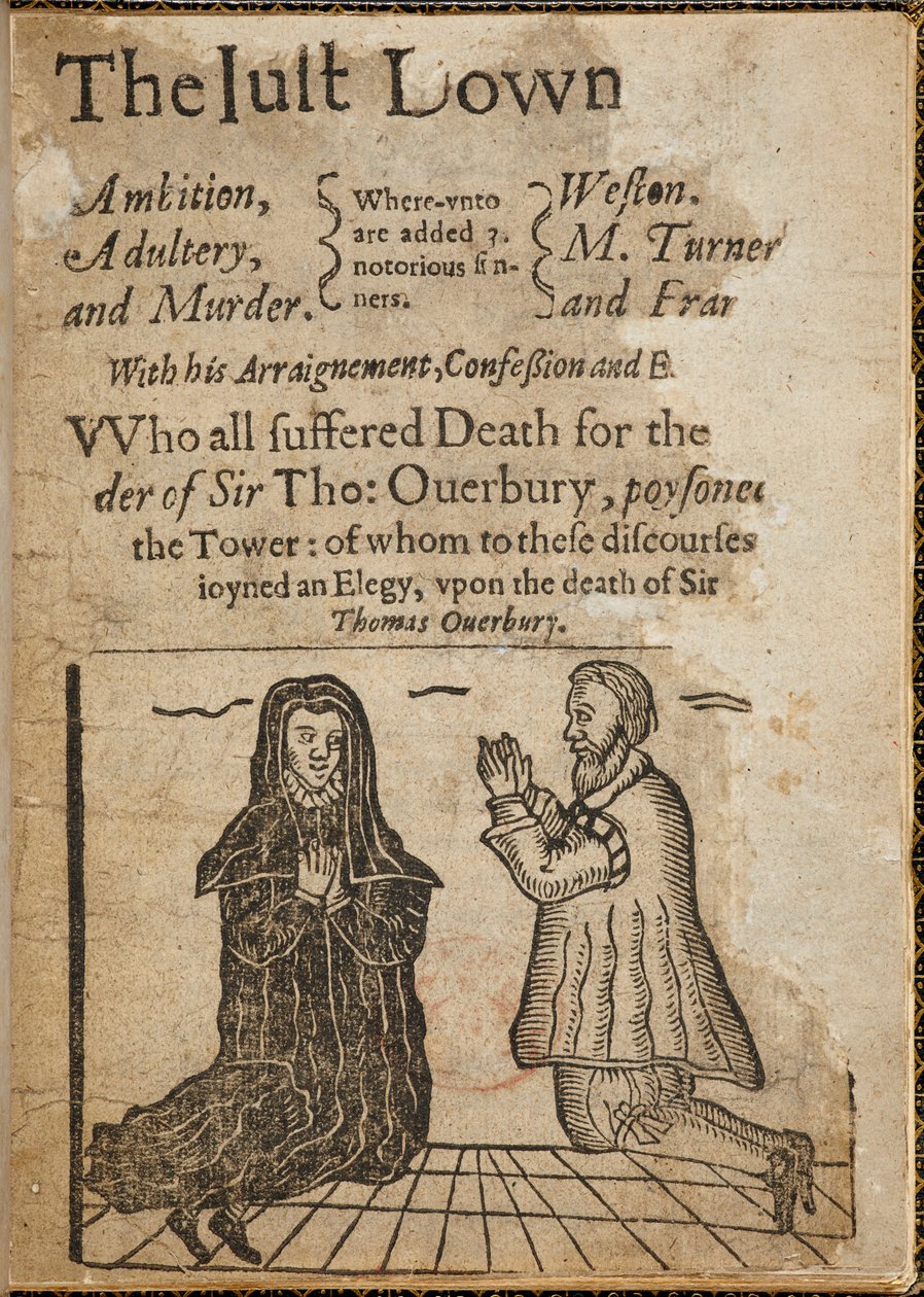 Holzschnitt zum Thema des Mordes an Sir Thomas Overbury von English School
