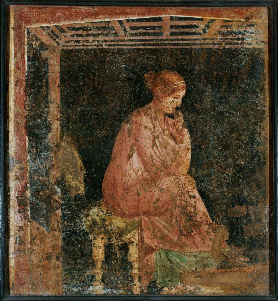 Sitzende Frau aus Pompeji, Italien von Erich Lessing