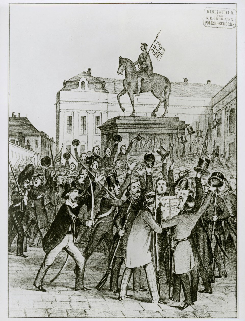 Die Abschaffung der Zensur wird auf dem Josephsplatz verkündet von Erich Lessing