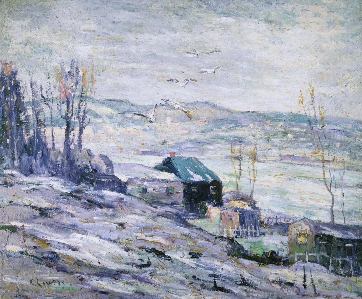 Windiger Tag, Bronx River von Ernest Lawson