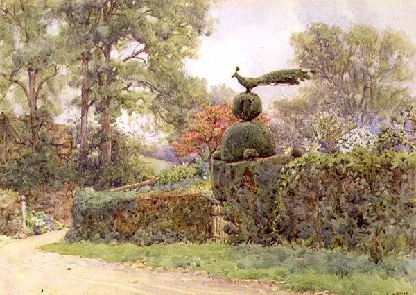 Die alte Eibenhecke, Speldhurst, Kent von Ernest Arthur Rowe