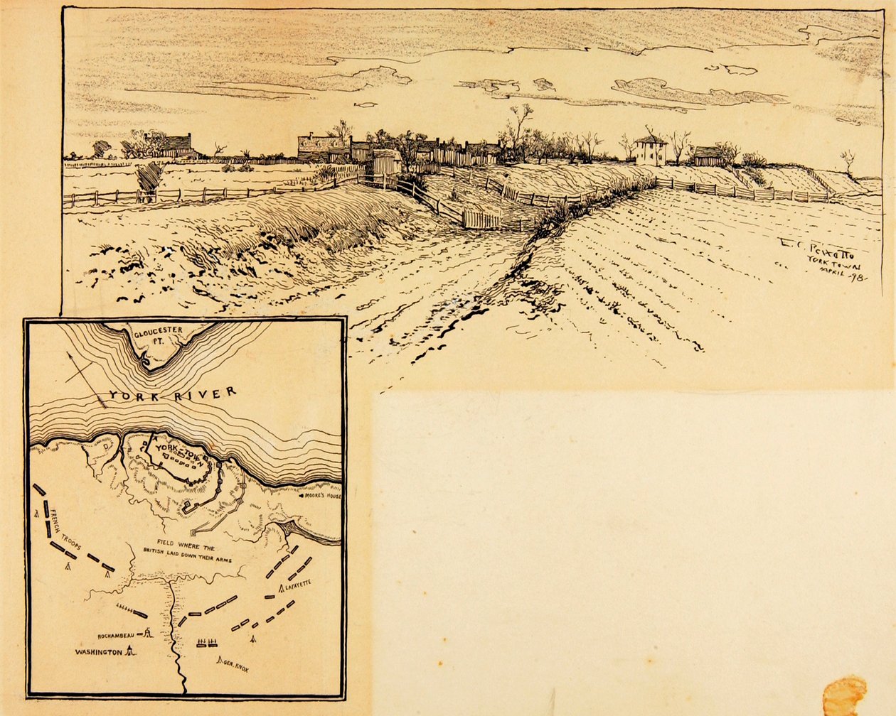 Gegenwärtiges Erscheinungsbild der britischen Verschanzung, Yorktown von Ernest C. Peixotto
