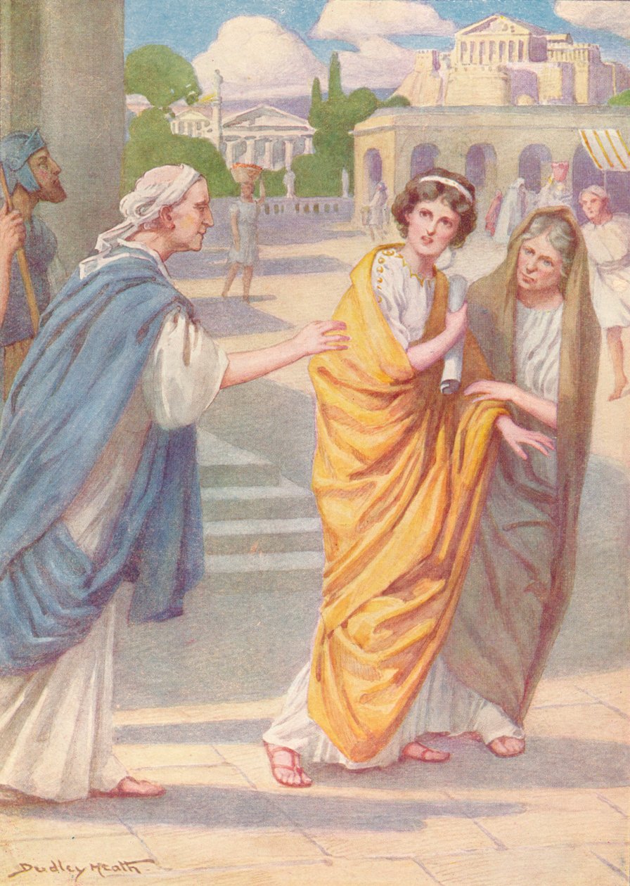Verginius ließ seine schöne junge Tochter Verginia in der Obhut ihrer Amme, ca. 1912, 1912 von Ernest Dudley Heath
