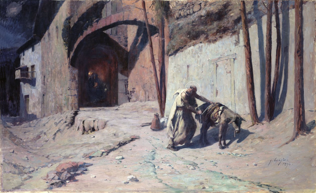 Die Flucht nach Ägypten oder, Joseph belädt seinen Esel, 1894 von Ernest Georges Berges