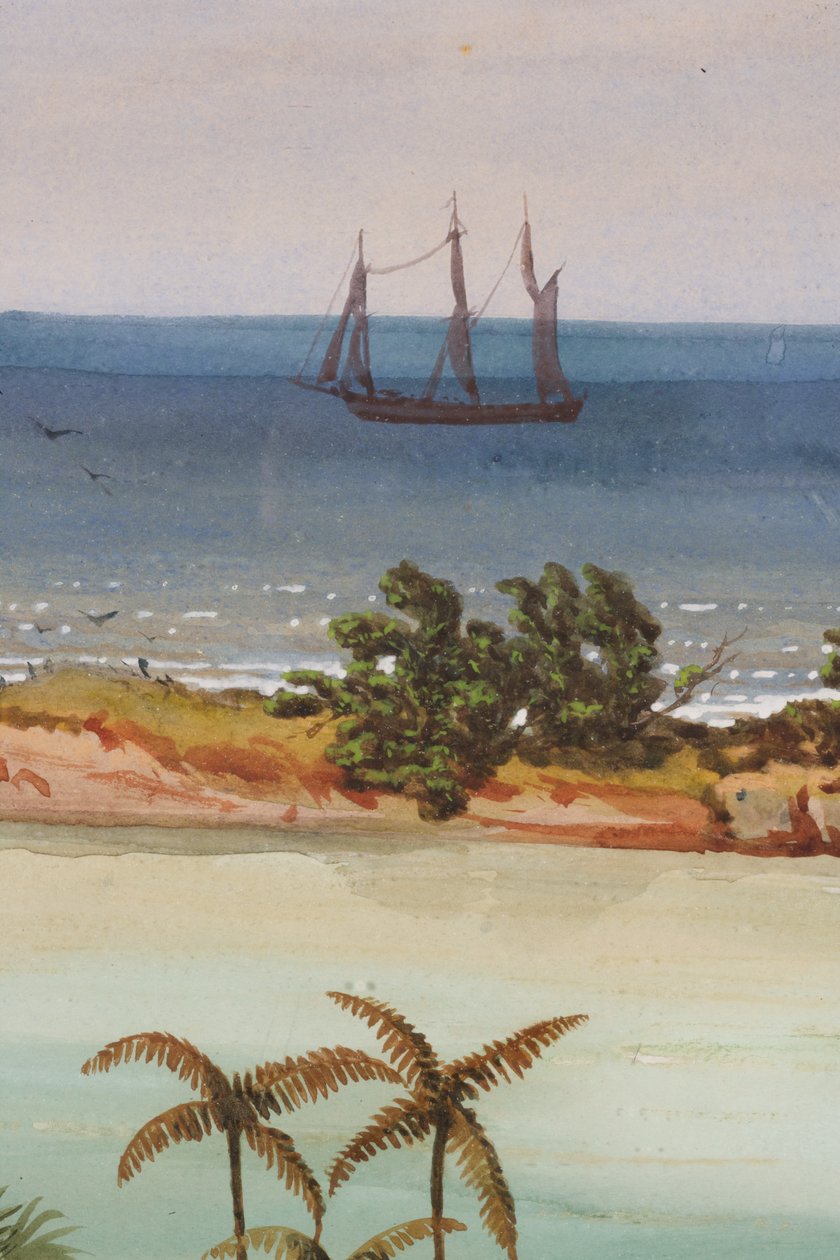 Detail des Triptychons eines Atolls von Ernest Henry Griset
