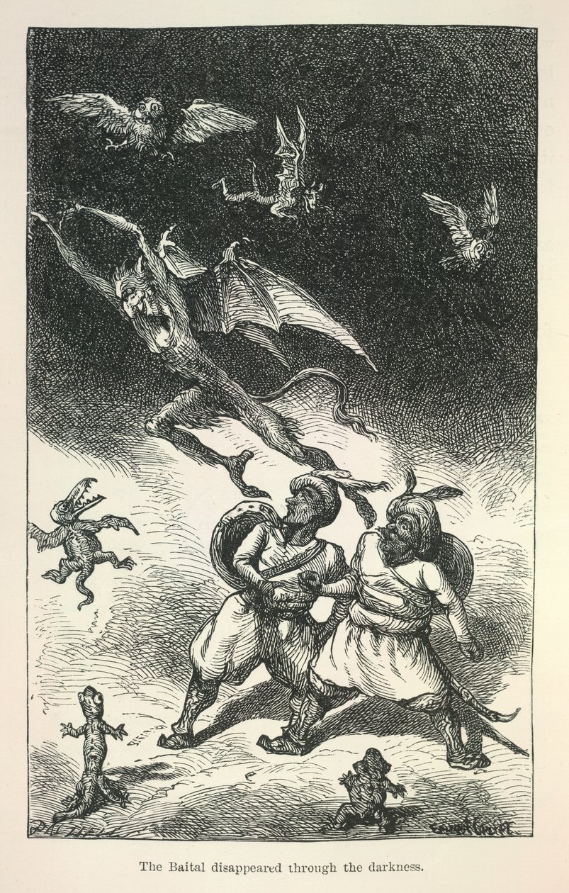 Illustration aus Richard Francis Burtons Vikram und der Vampir von Ernest Henry Griset