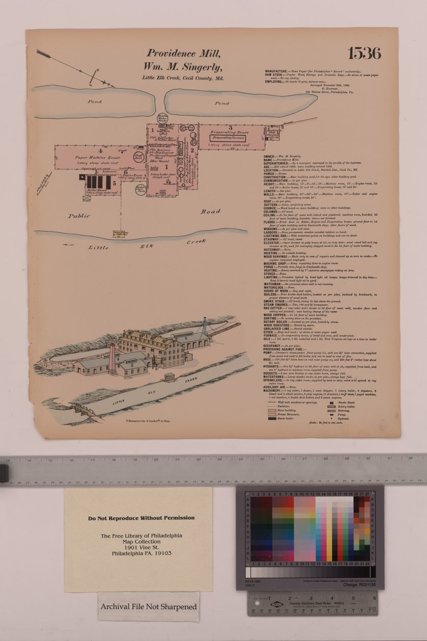 Providence Mill, Fair Hill, Maryland, Hexamer General Surveys, 1882 von Ernest Hexamer