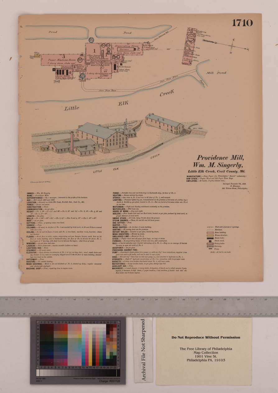 Providence Mill, Fairhill, Maryland, Hexamer General Surveys, 1882 von Ernest Hexamer