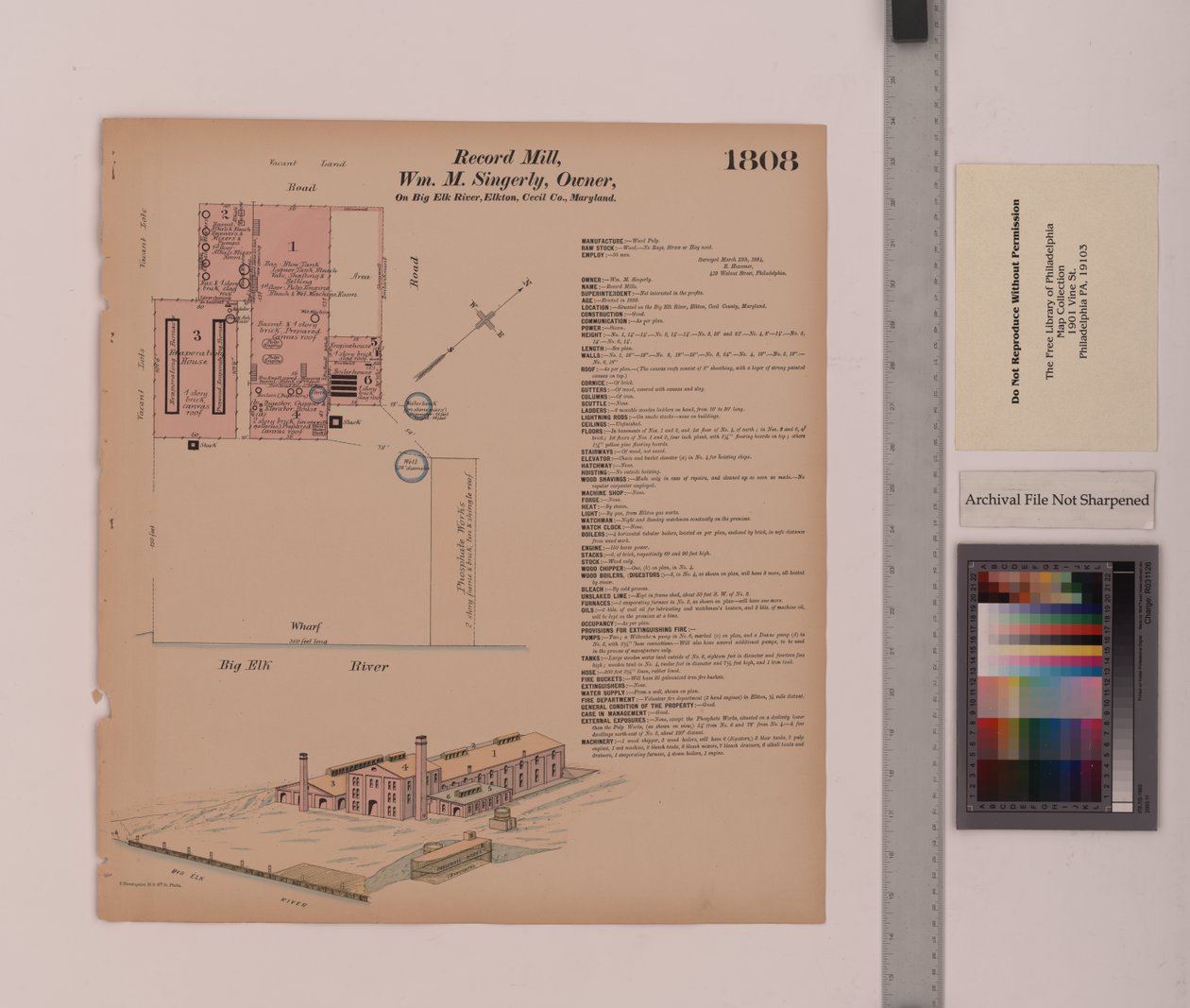 Record Mill, Elkton, Maryland, Hexamer General Surveys, 1884 von Ernest Hexamer