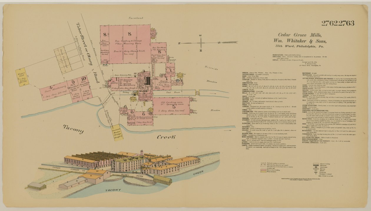 Tabor St. und Olney Road, Hexamer General Surveys, 1894 von Ernest Hexamer