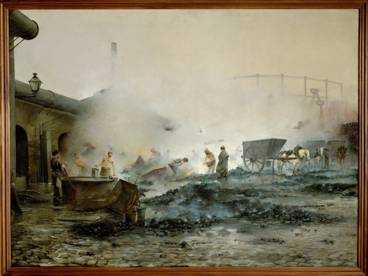 Das Gaswerk in Courcelles von Ernest Jean Delahaye