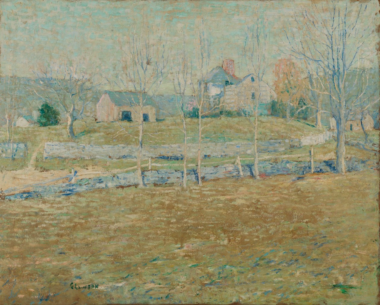 Ein verlassenes Bauernhaus von Ernest Lawson