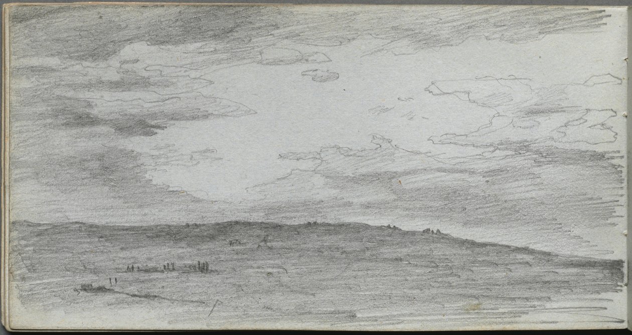 Skizzenbuch, Seite 34: Landschaftsstudie von Jean Louis Ernest Meissonier