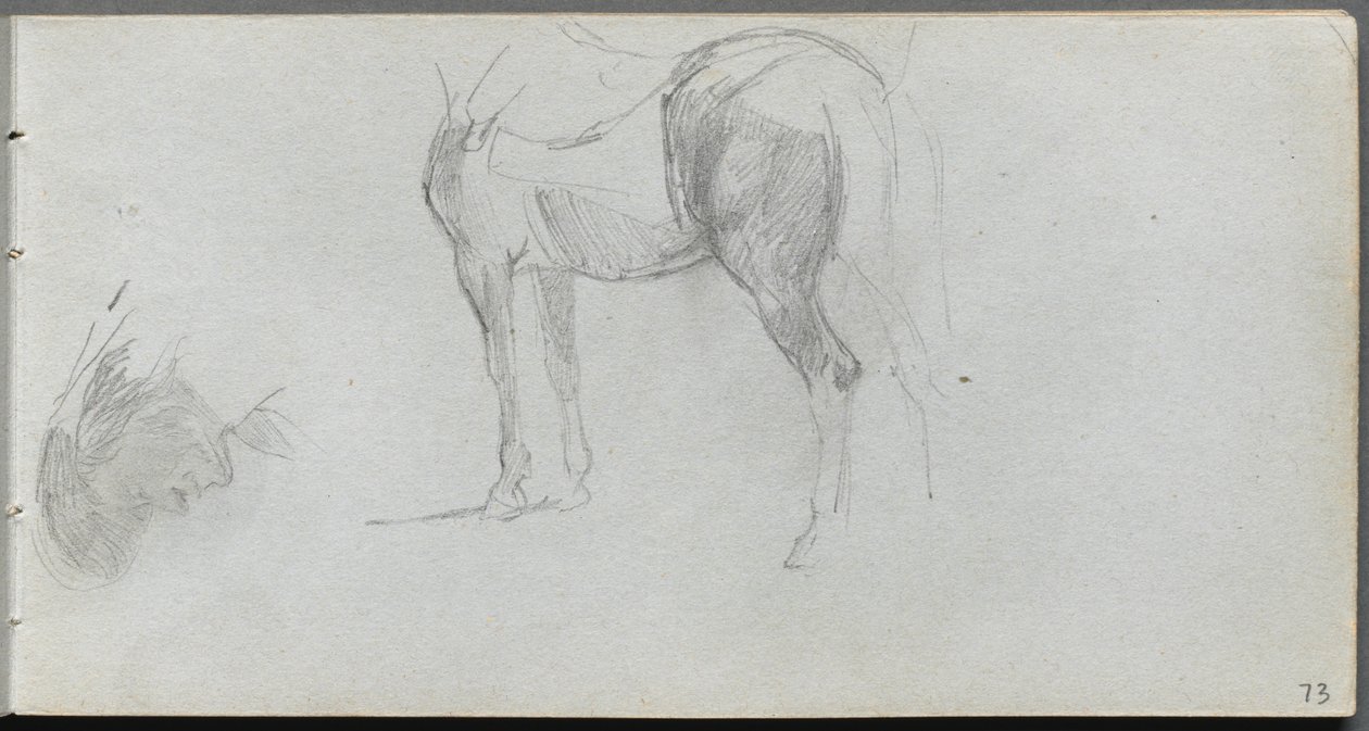 Skizzenbuch, Seite 73: Studie eines Pferdes, Profil von Ernest Meissonier