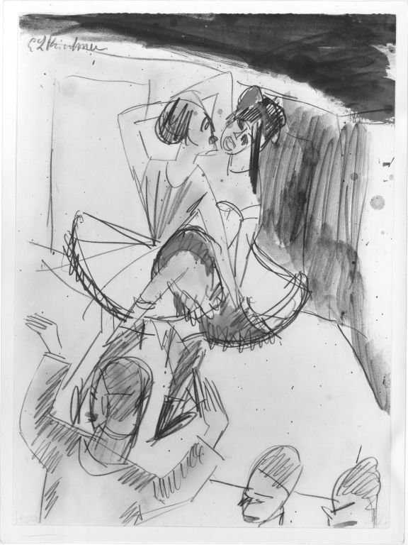 Tänzerinnenpaar im Varieté von Ernst Ludwig Kirchner