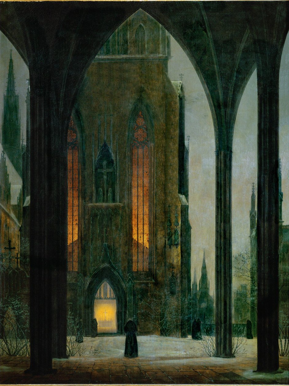 Kathedrale im Winter von Ernst Ferdinand Oehme: Kunstdruck
