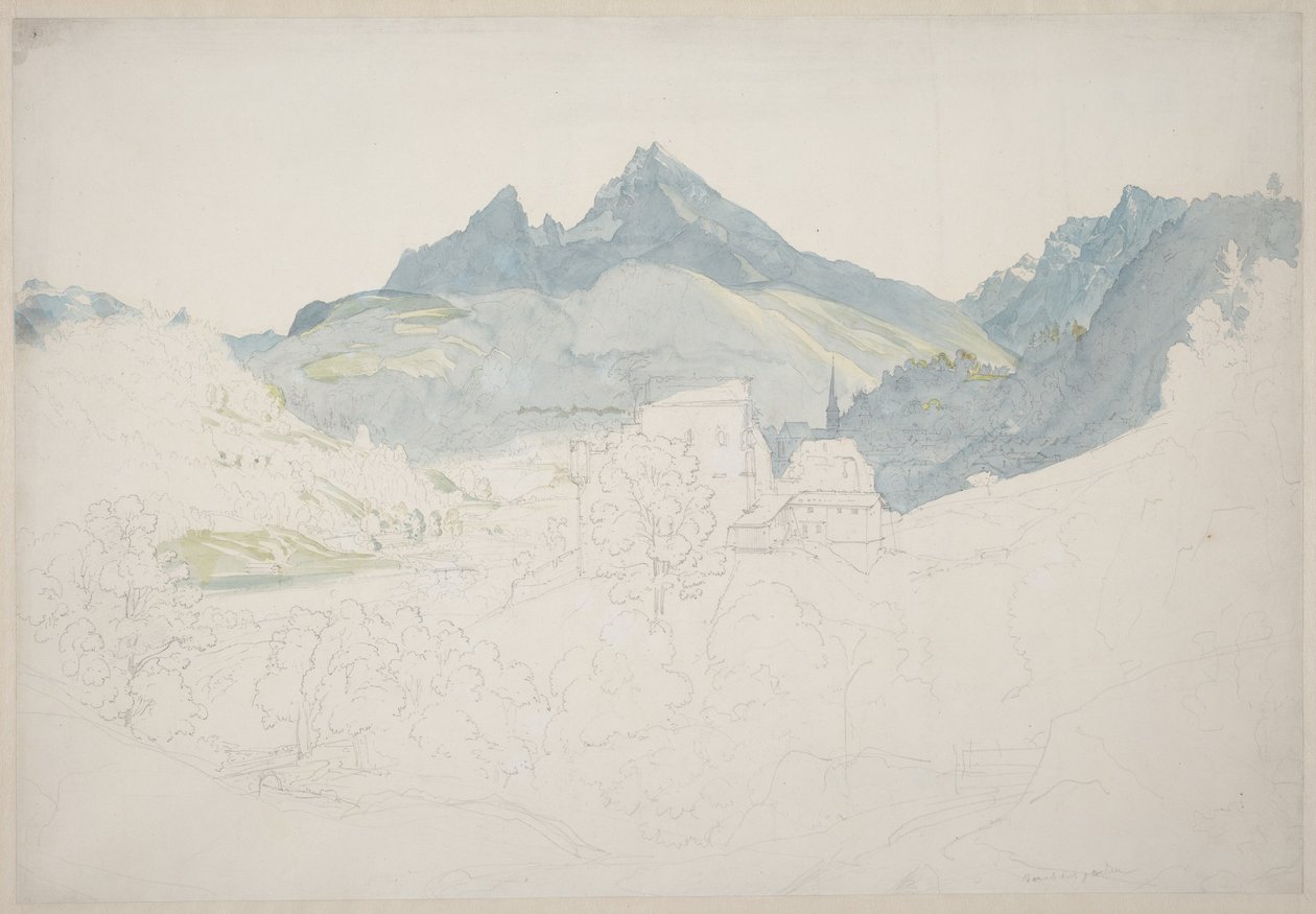 Berchtesgaden mit dem Watzmann im Hintergrund von Ernst Fries