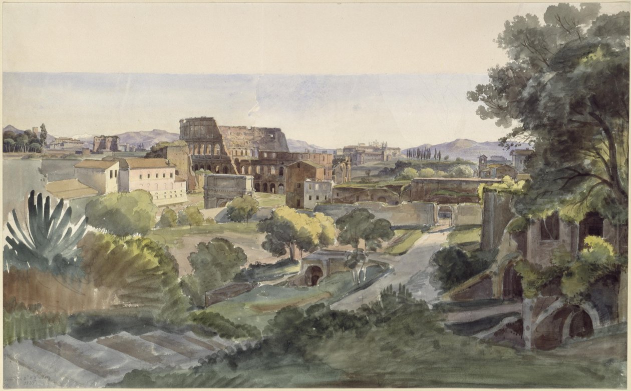 Blick auf das Forum Romanum mit Kolosseum zum Lateran von Ernst Fries