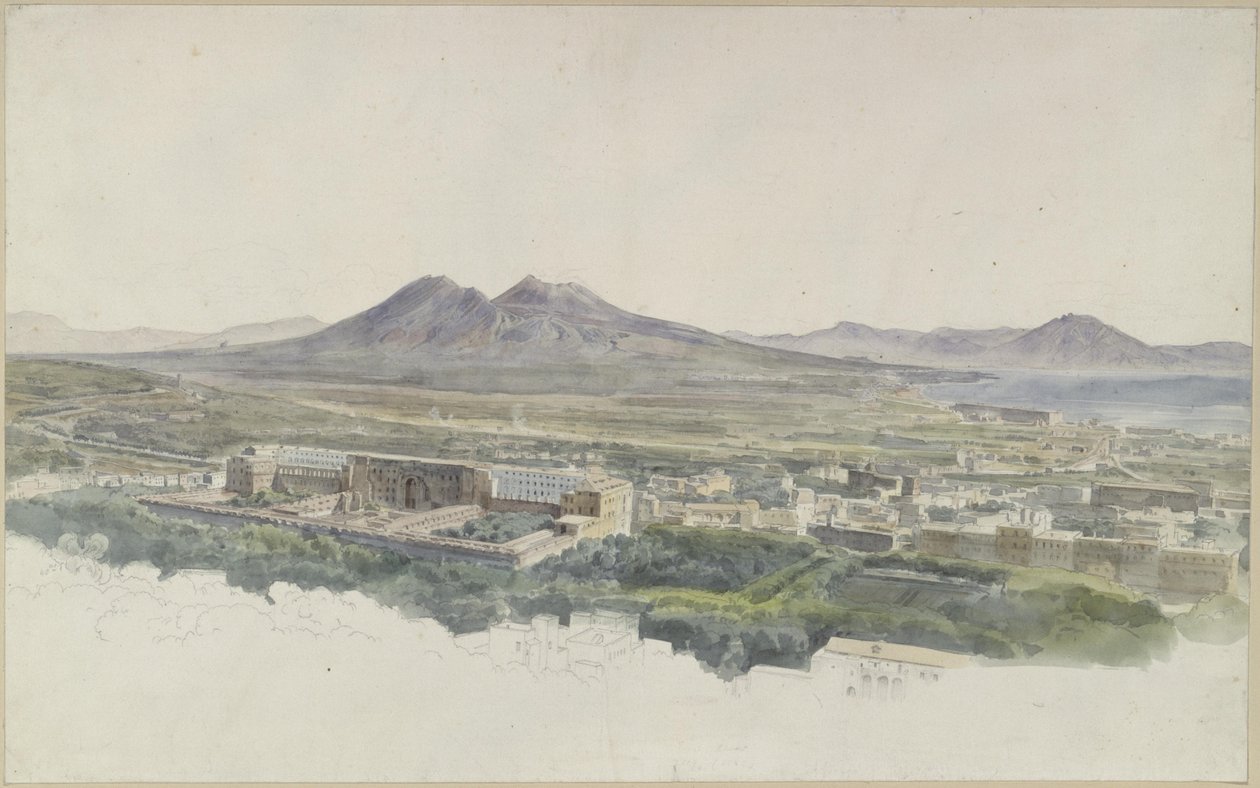 Blick über Neapel mit Pompeji auf den Vesuv von Ernst Fries