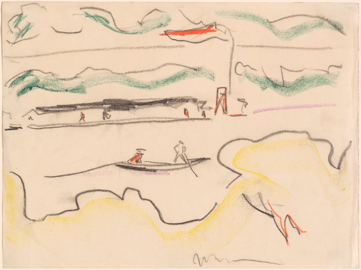 Elbelandschaft bei Dresden, 1909 von Ernst Ludwig Kirchner