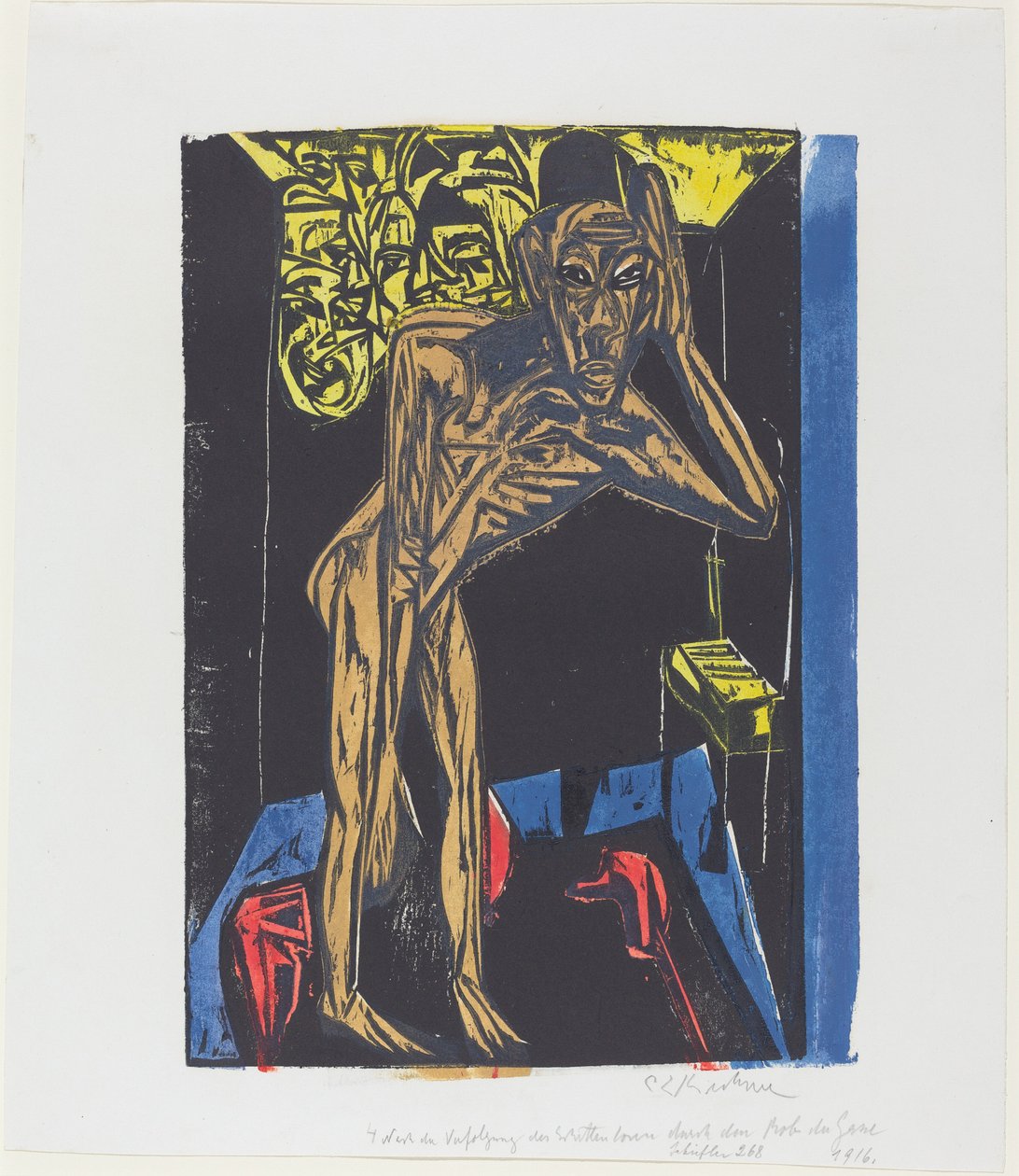 Peter Schlemihls wundersame Geschichte: Schlemihl in der Einsamkeit des Zimmers..., 1915 von Ernst Ludwig Kirchner