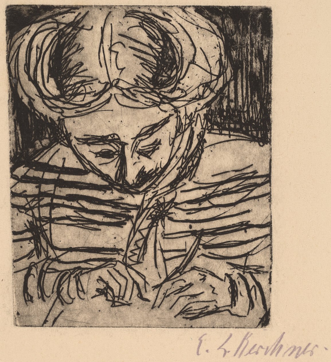 Junges Mädchen beim Zeichnen, 1906 von Ernst Ludwig Kirchner