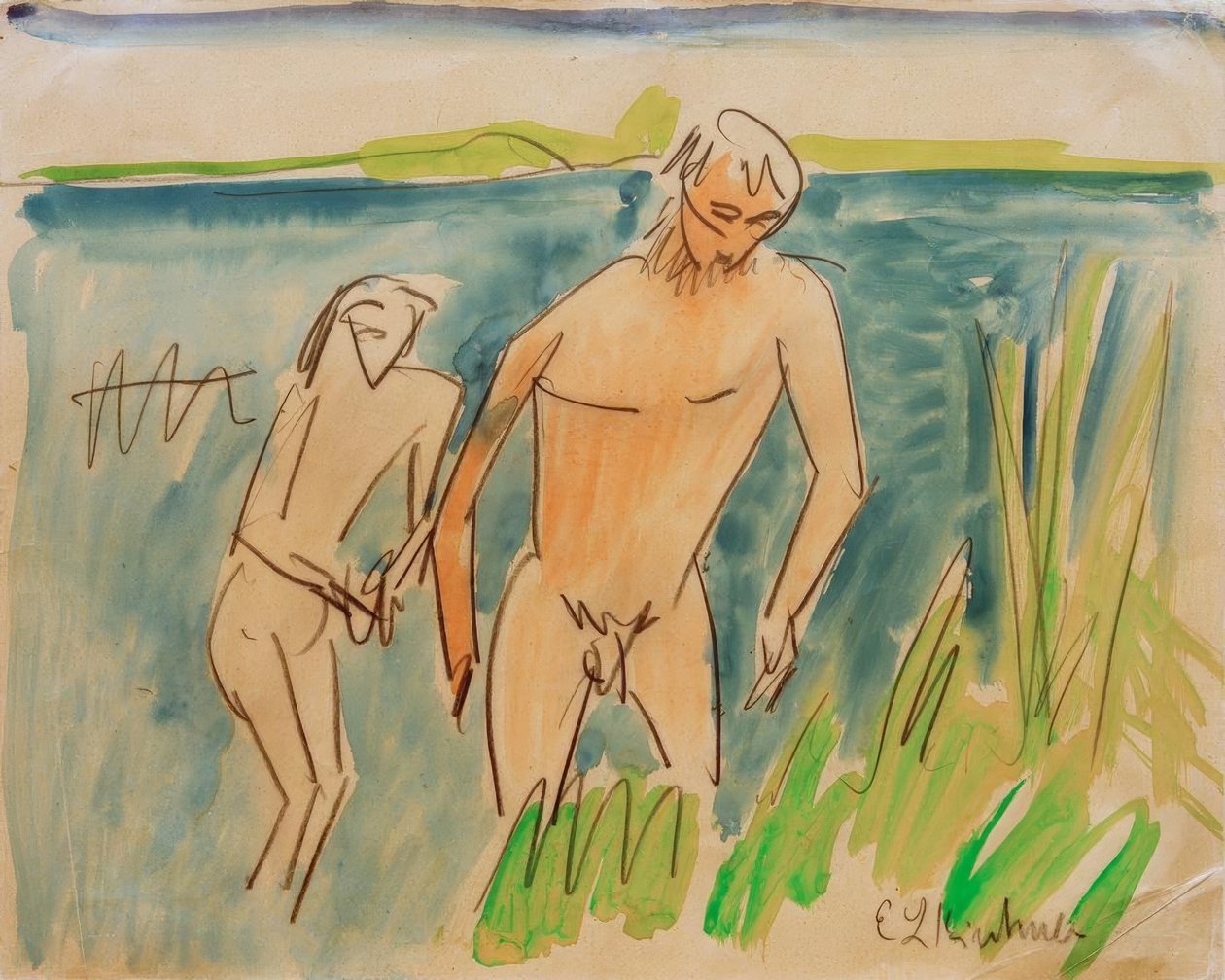 Badende bei Moritzburg von Ernst Ludwig Kirchner