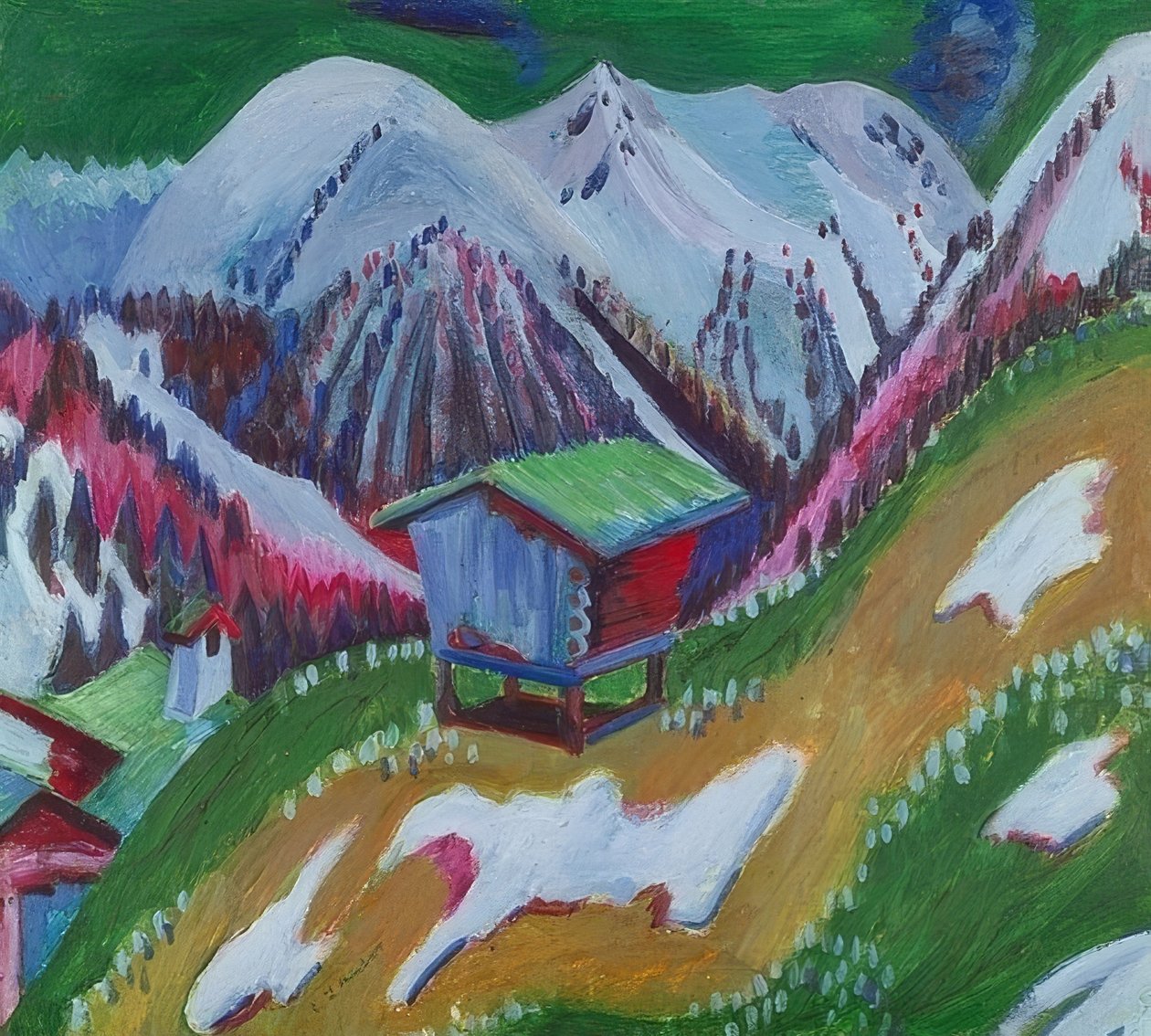 Berglandschaft mit Alphütte von Ernst Ludwig Kirchner