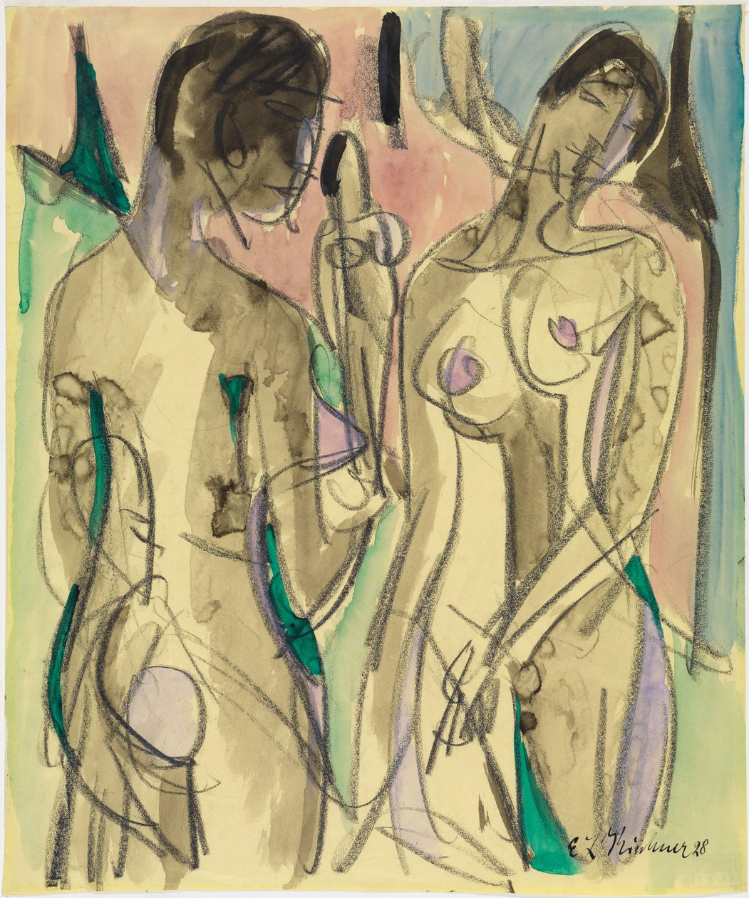 Drei Akte im Wald von Ernst Ludwig Kirchner