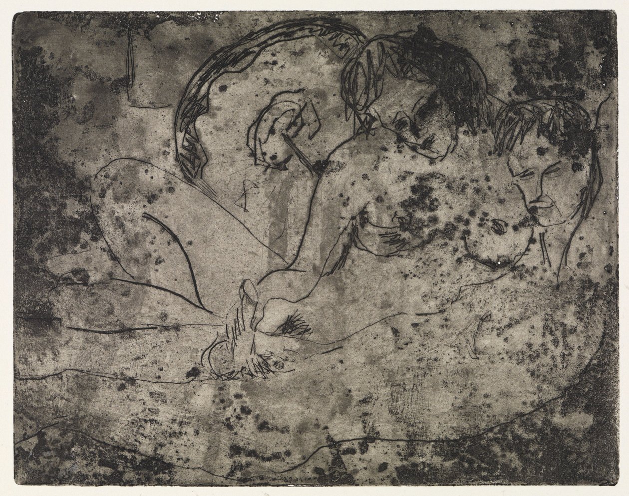 Liebespaar mit japanischem Schirm von Ernst Ludwig Kirchner