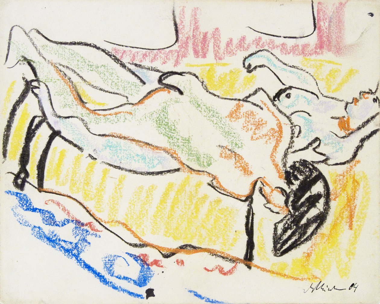 Liebespaar im Studio Zwei Akte, 1908-1909 von Ernst Ludwig Kirchner