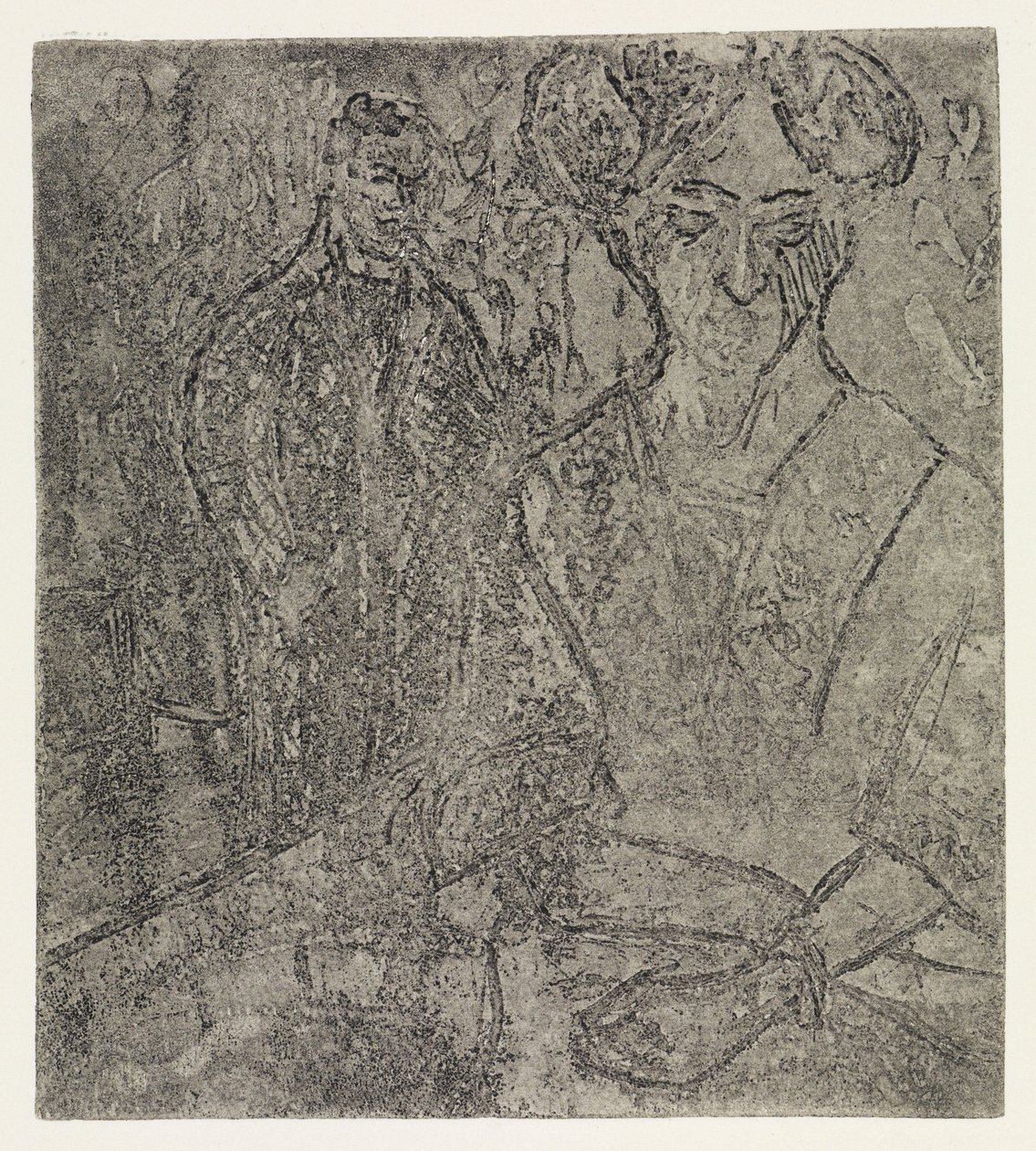 Mann und sitzende Frau/Blonde und schwarze Frau von Ernst Ludwig Kirchner