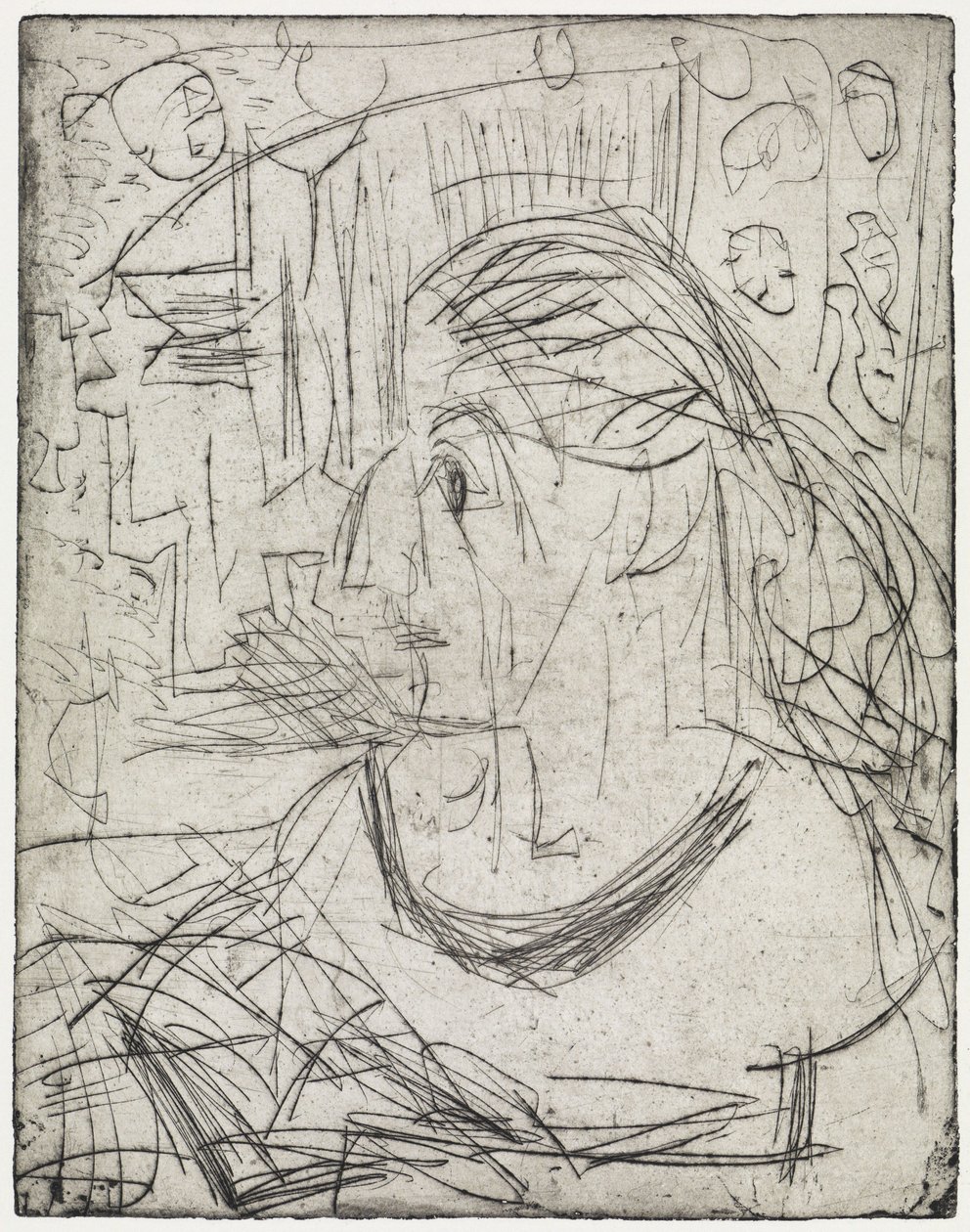 Nacktes Mädchen am Ofen/Kranke Frau von Ernst Ludwig Kirchner