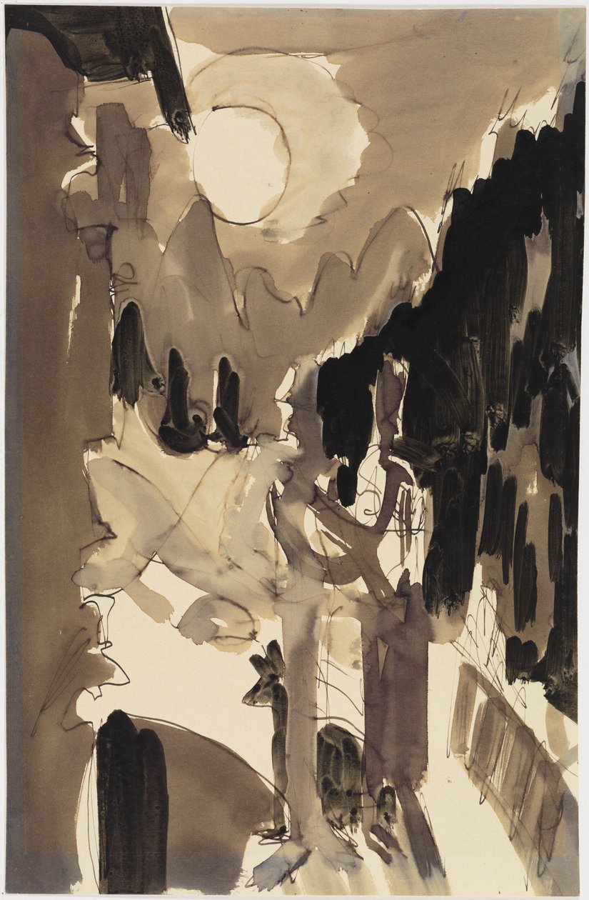 Paar im Mondlicht vor dem Haus von Ernst Ludwig Kirchner