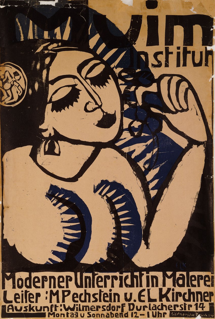 Poster Institute Muim; Plakat Muim Institut von Ernst Ludwig Kirchner