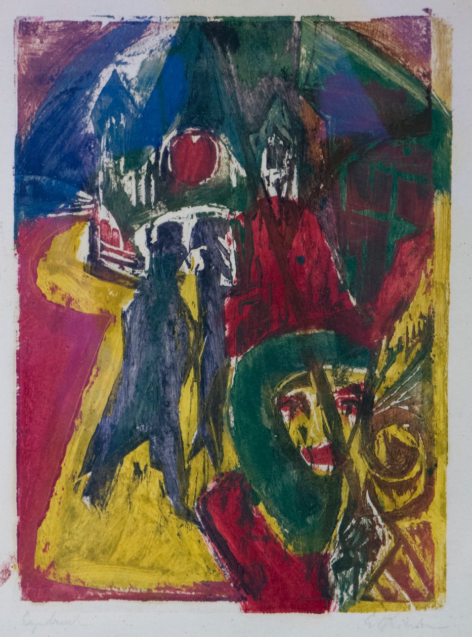 Straße mit Kokotte, Berliner Straßenszene, 1915-1916 von Ernst Ludwig Kirchner