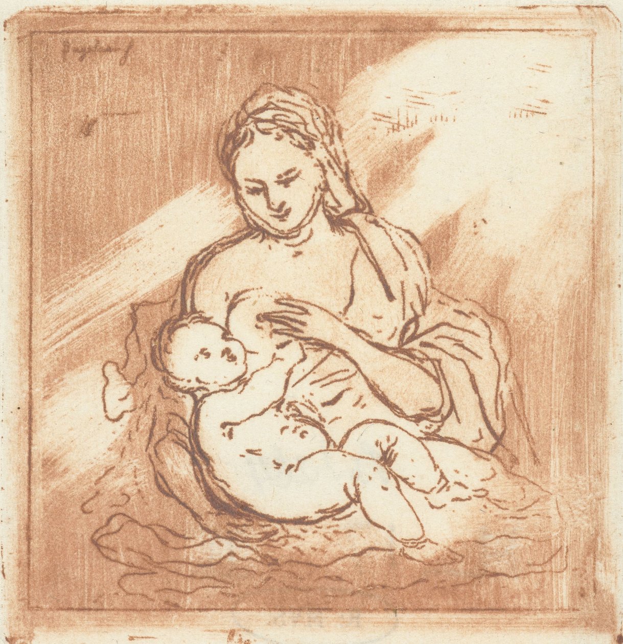 Maria gibt Christus die Brust von Ernst Willem Jan Bagelaar