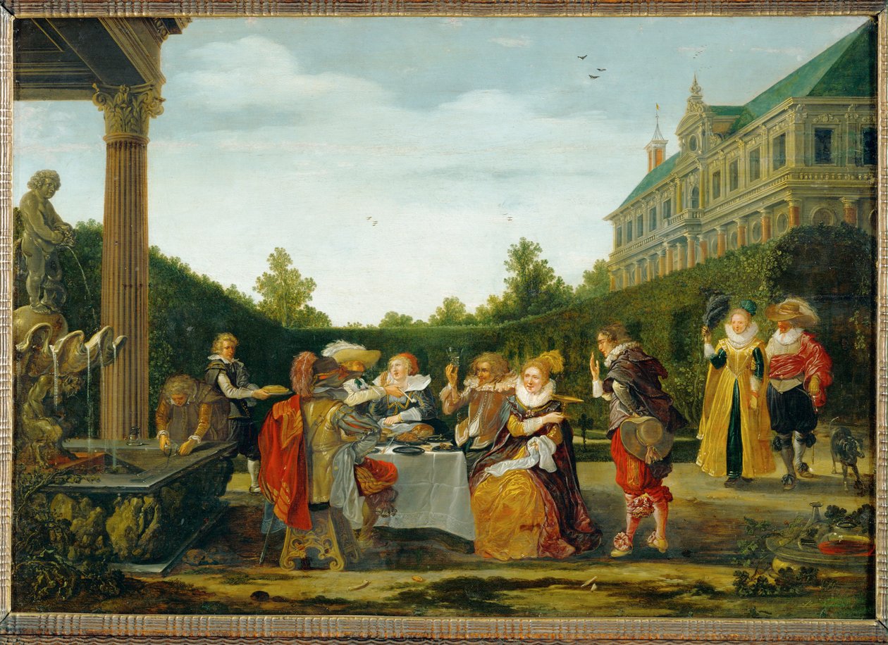 Abendessen im Garten von Esaias I van de Velde