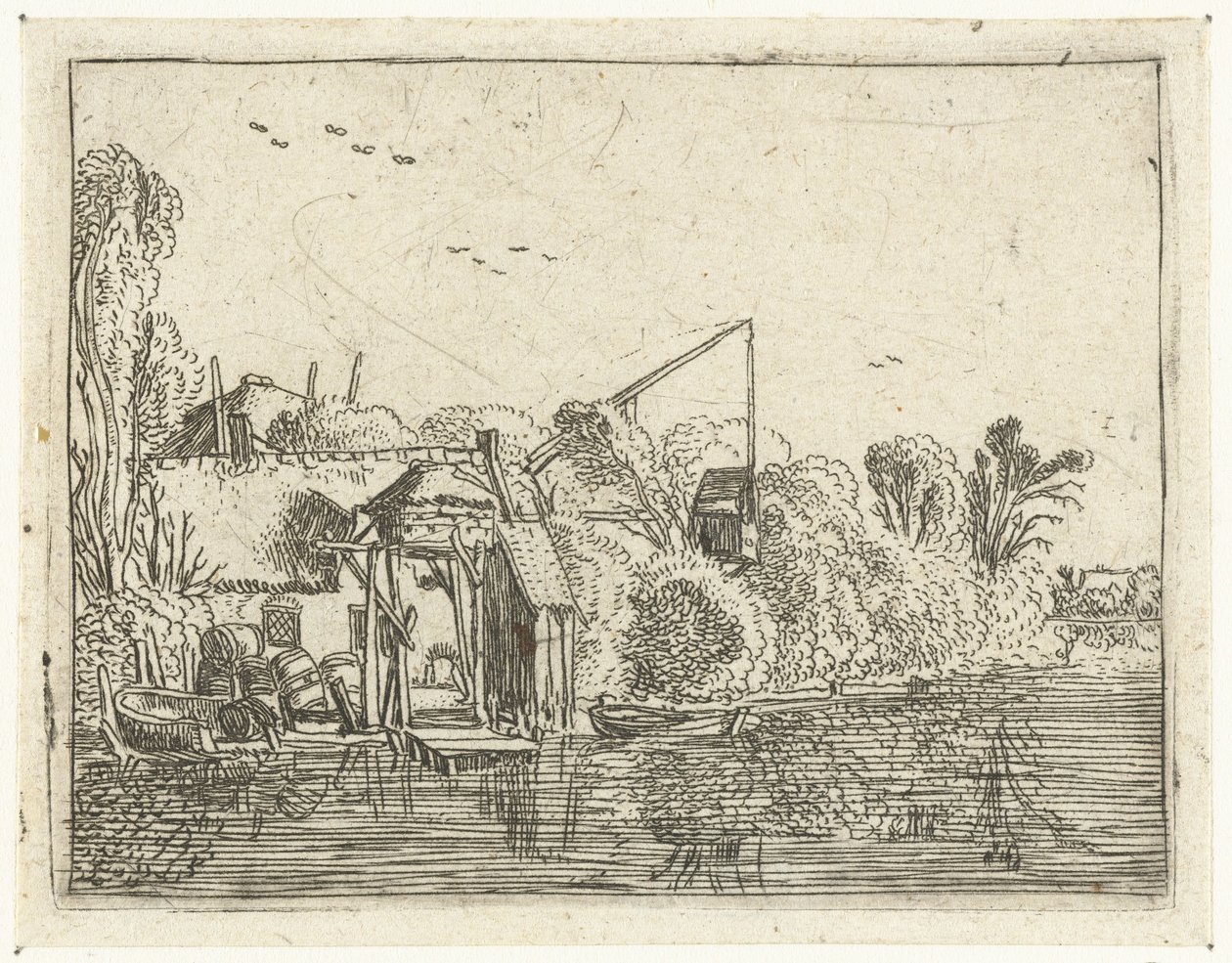 Brauerei am Ufer eines Flusses von Esaias van de Velde