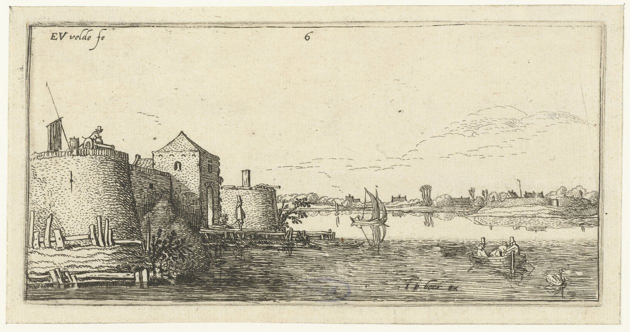 Festung mit Verteidigungsanlagen von Tholen an der Schelde von Esaias van de Velde