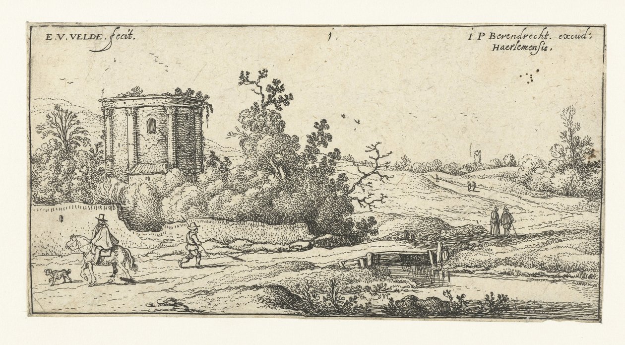 Landschaft mit Ruine eines römischen Tempels von Esaias van de Velde