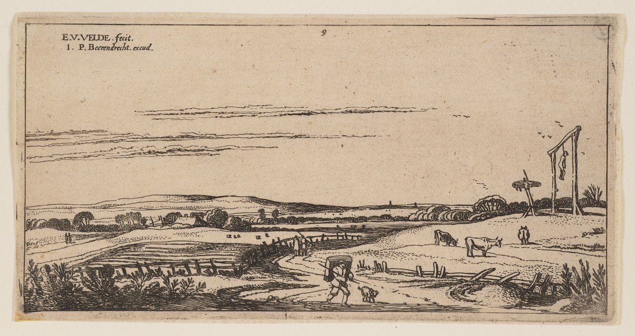 Landschaft mit Galgen (nahe Haarlem), aus Landschaften von Esaias van den Velde I