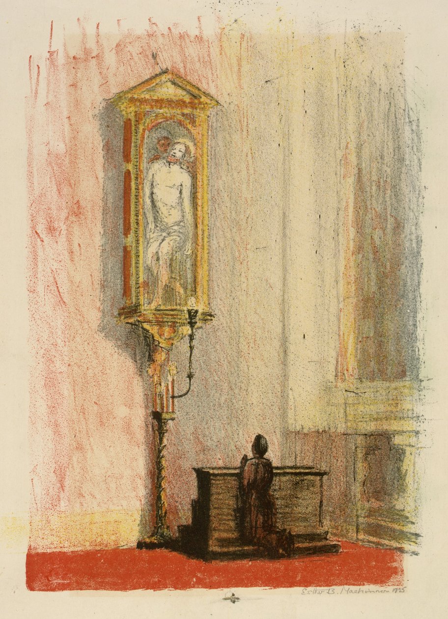 Figur, die vor dem Schrein Christi betet von Esther Blaikie MacKinnon
