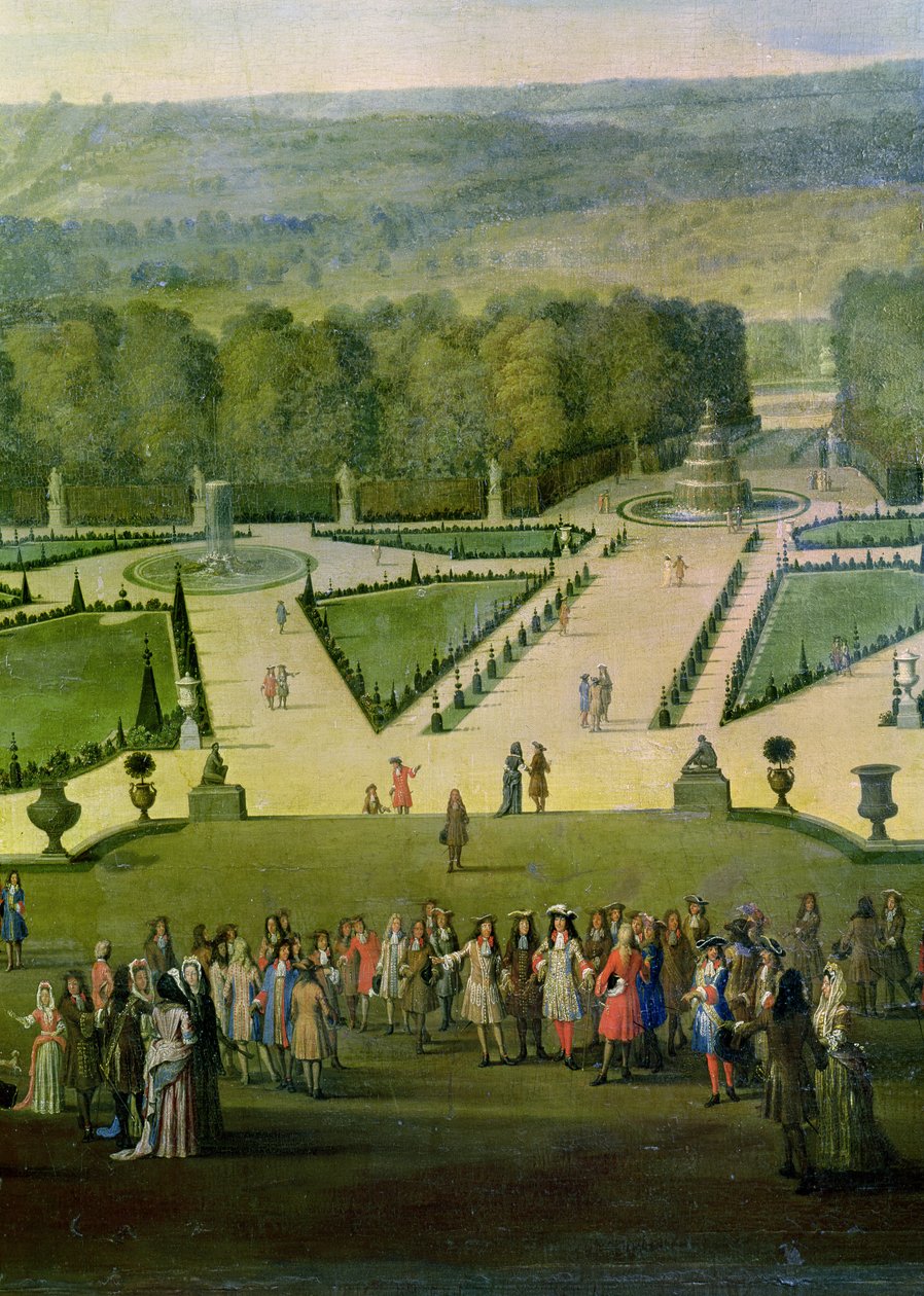 Promenade von Ludwig XIV. am Parterre du Nord (Detail) von Etienne Allegrain