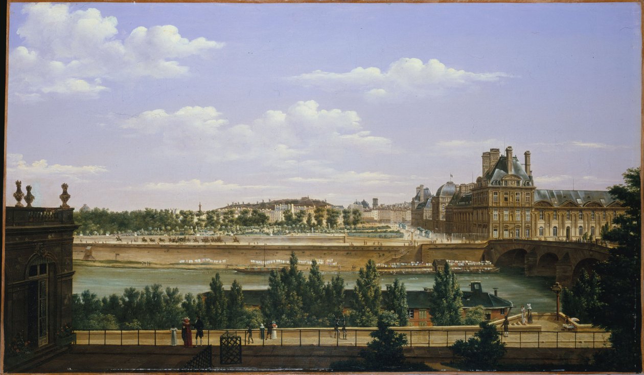 Der Garten und der Palast der Tuilerien, vom Quai d