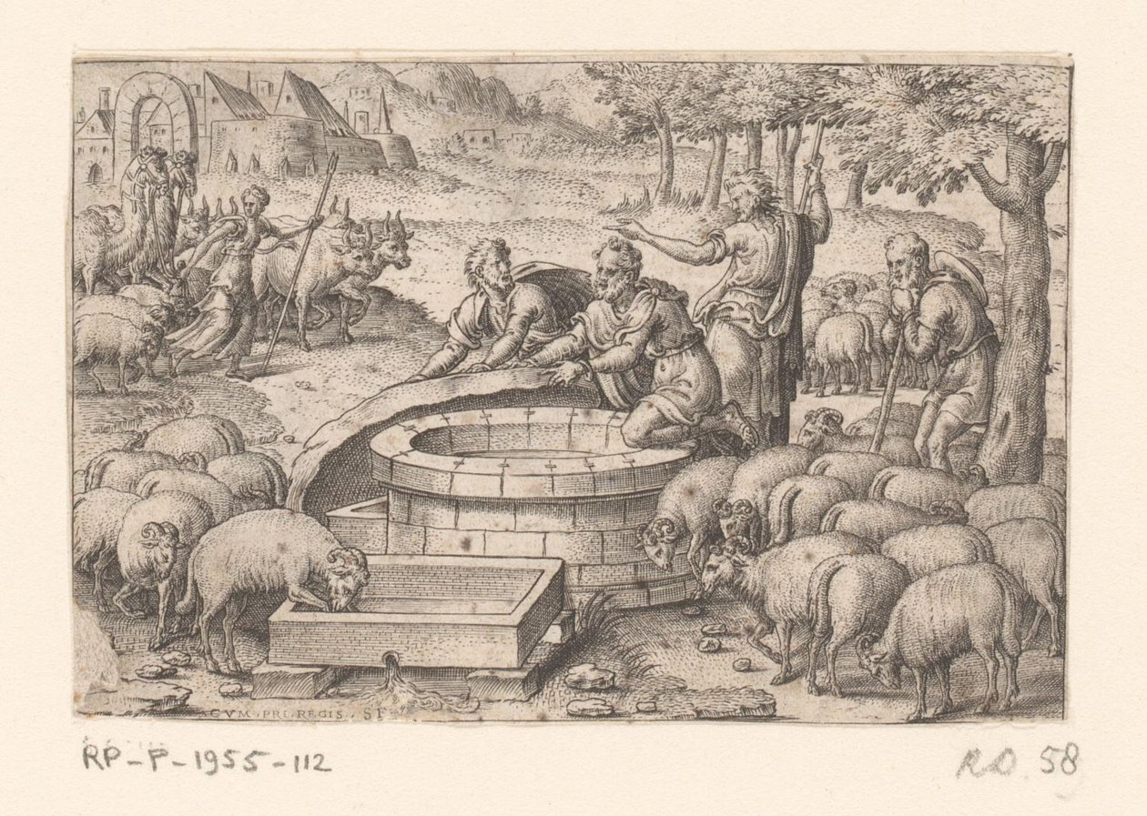Jakob hebt den Stein vom Brunnen von Etienne Delaune