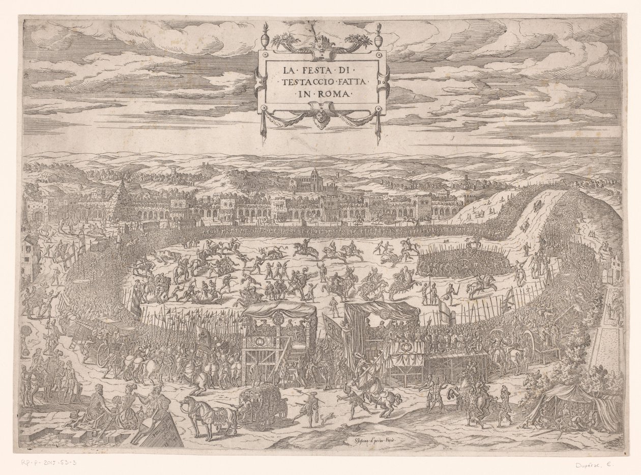 Päpstliches Fest auf dem Testaccio in Rom im Jahr 1534 von Etienne Duperac