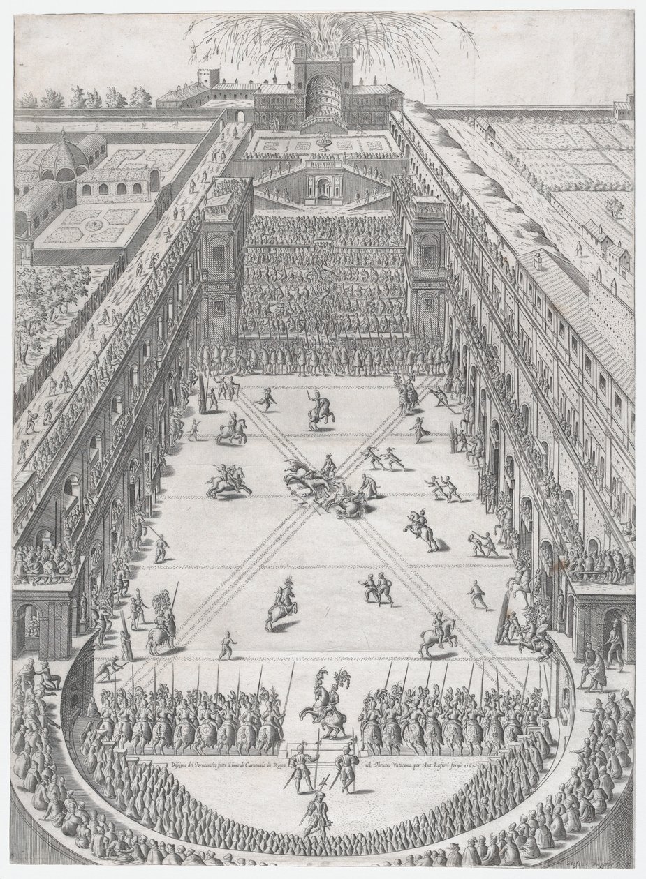 Speculum Romanae Magnificentiae: Hochzeit von Annibale Altemps und Ortensia Borromeo, Rom,..., 1565 von Etienne Duperac