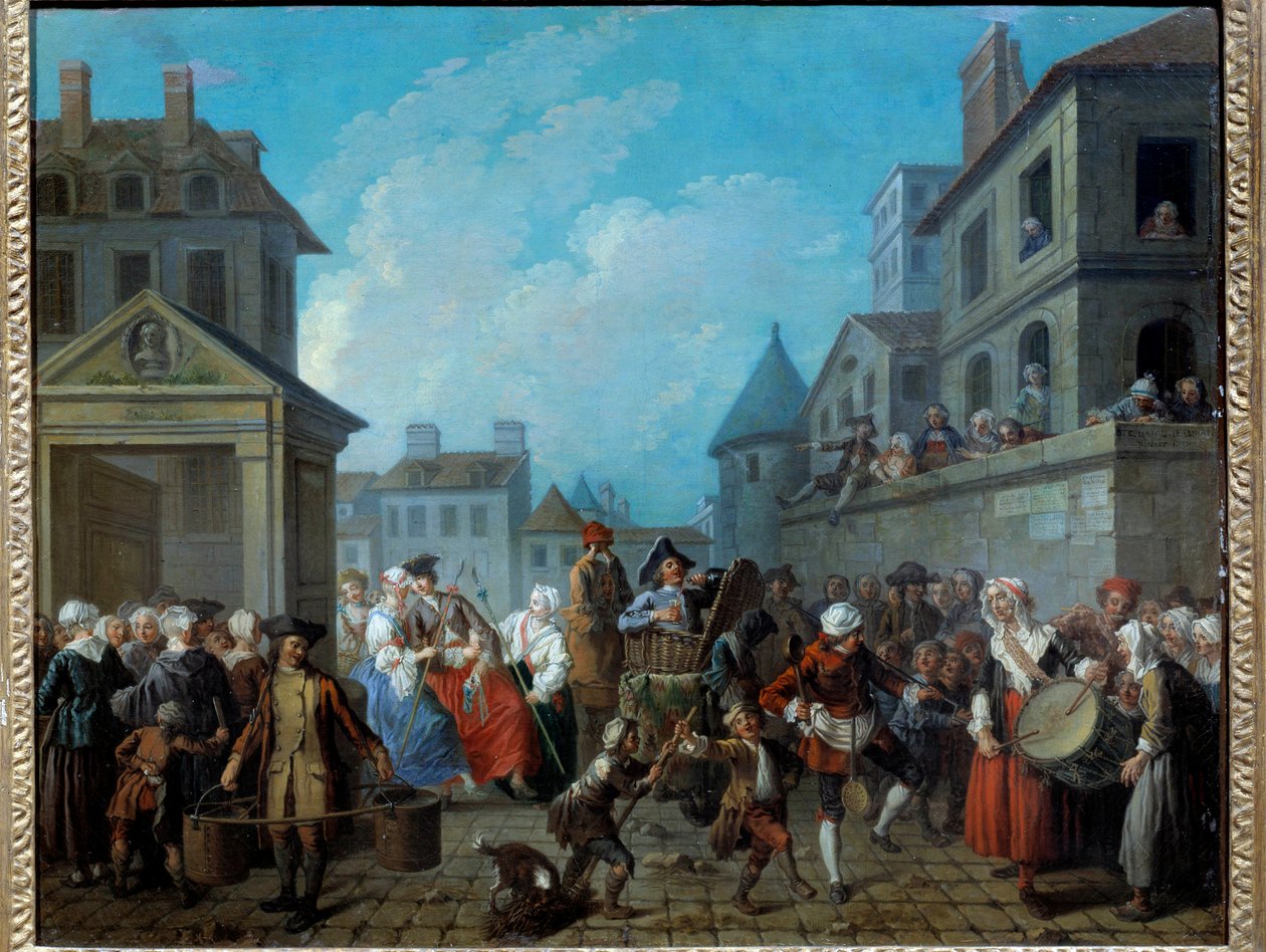 Karneval auf den Straßen von Paris von Étienne Jeaurat