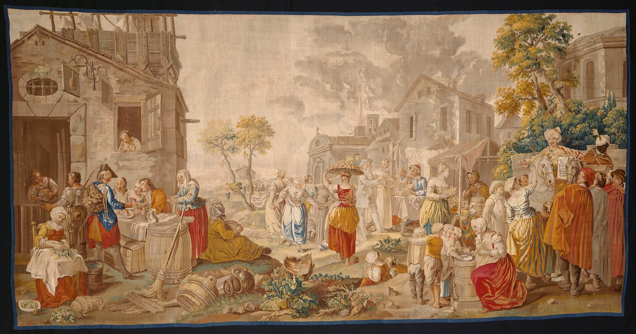 Der Freiluftmarkt, aus Dorffesten von Étienne Jeaurat